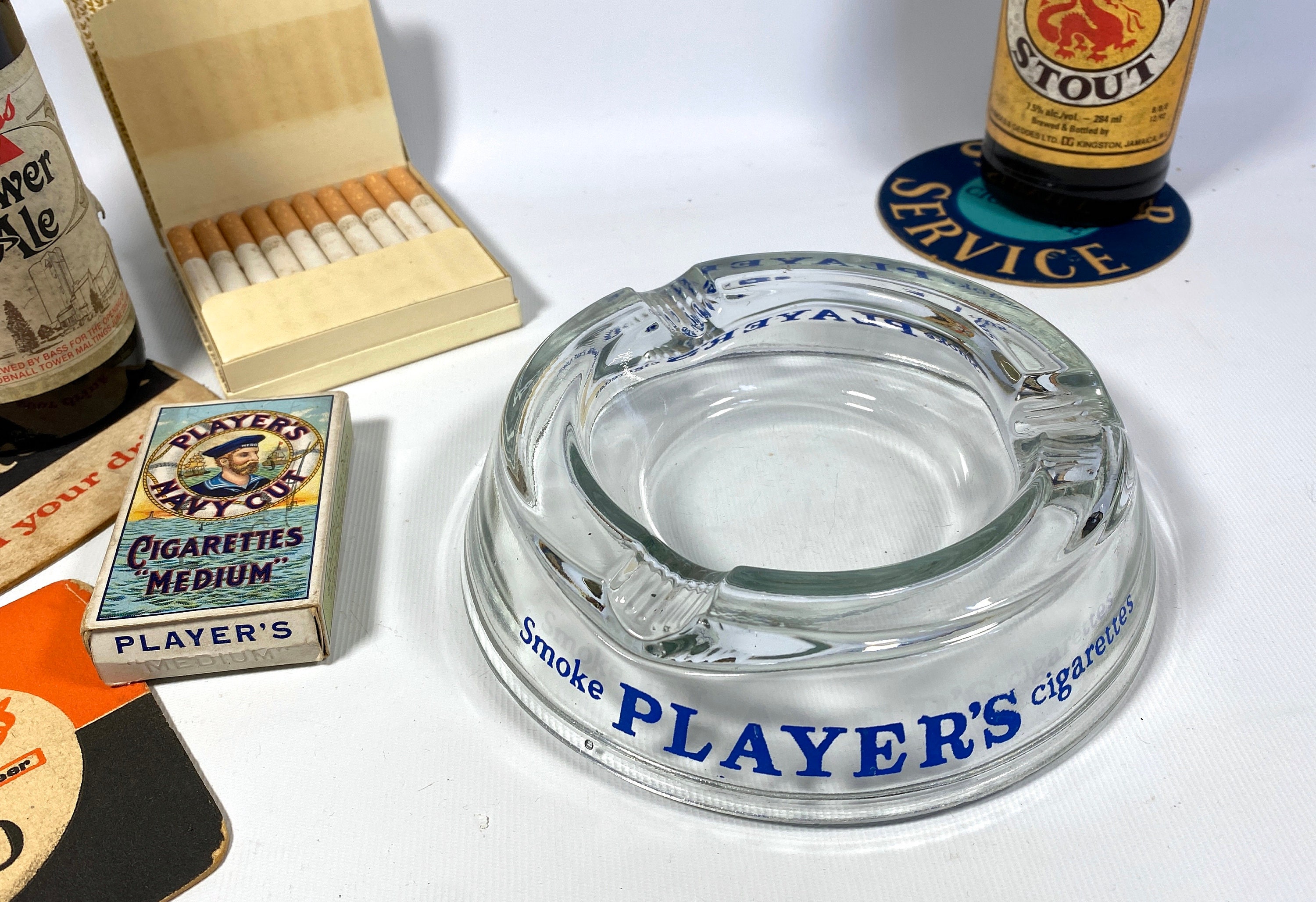 Vintage Players Cigarettes Advertising Pub Ashtray Home Bar Etsy