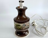 Jersey Pottery Table Lamp Base Hand Painted Retro Vintage 1970 s Lighting Home Decor Working