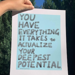 Positive Affirmations, Print, Quote Prints, Quote Wall Art, Quote Art Print, Self-Love, Quote Poster, Home Print, Wall Prints, Poster