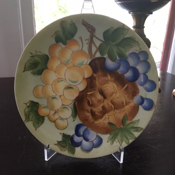 Plate With Grapes Etsy