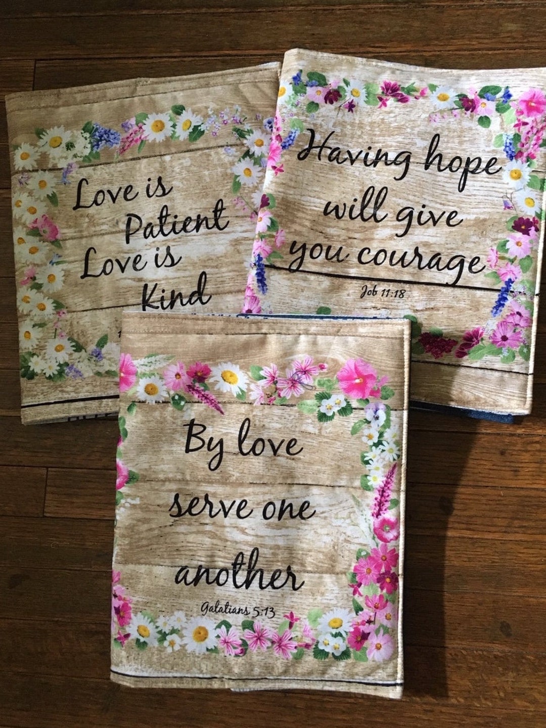 Handcrafted Fabric Bible Cover – Floral Scripture Design - Etsy