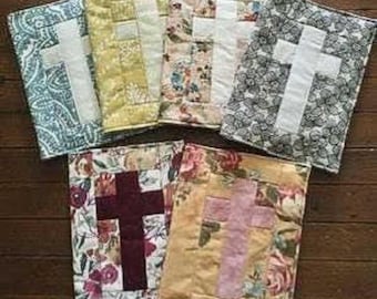 Handcrafted Quilted Fabric Bible Cover and Coordinating Bookmark / Custom Sizing Available