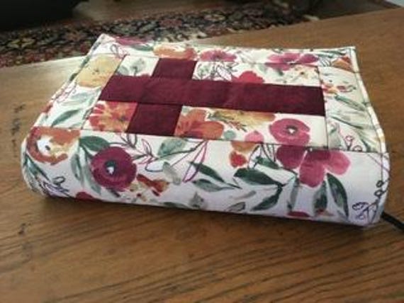 Handcrafted Quilted Fabric Bible Cover and Coordinating Bookmark / Custom Sizing Available