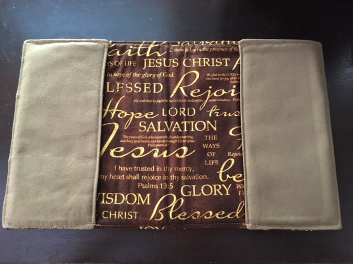 Handcrafted Quilted Fabric Bible Cover Quilt Block Etsy