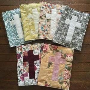 Handcrafted Quilted Fabric Bible Cover and Coordinating Bookmark / Custom Sizing Available