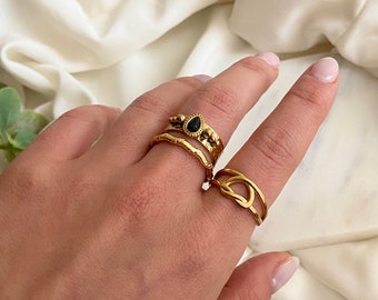 Adjustable Gold Heart Ring, Knot Ring, Friendship Ring, Love Knot Rings, Dainty Ring, Best Friend Ring, Heart Knot Ring, BFF Gift