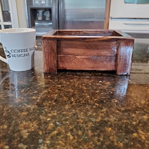 Rectangle Wooden Bonsai Pot for Trees or Succulents - Reclaimed Wood Planter - Handmade Mini Desk Plant Container