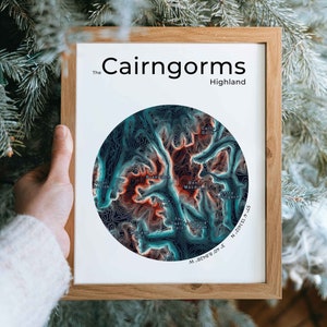 Cairngorms National Park, Schottland - Topographische Karte