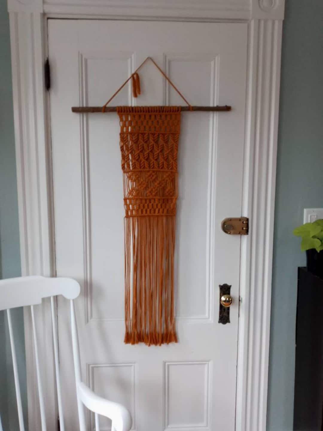 Burnt Orange Macrame Wallhanging Etsy