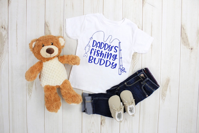 toddler clothes Cute Daddy/'s Fishing Buddy baby or kids t-shirt spring made to order custom made t-shirts girls fishing gear boys