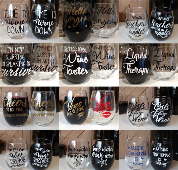 Custom Wine Glasses Etsy