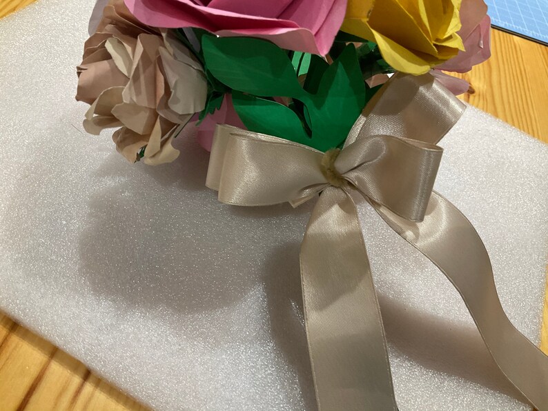 First Wedding Anniversary flowers Bouquet of 9 different matching colours Hand Crafted pink lilac,cream,white and lemon