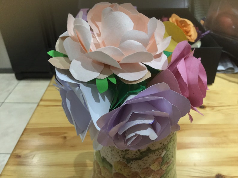 First Wedding Anniversary flowers Bouquet of 9 different matching colours Hand Crafted pink lilac,cream,white and lemon