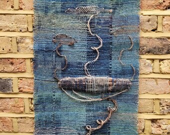 Storm - handwoven naturally dyed wall hanging