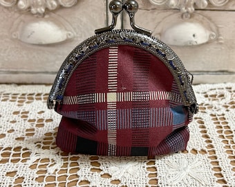 Coin Purse, Upcycled Coin Purse, Silk Coin Purse