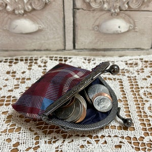 Coin Purse, Upcycled Coin Purse, Silk Coin Purse image 3