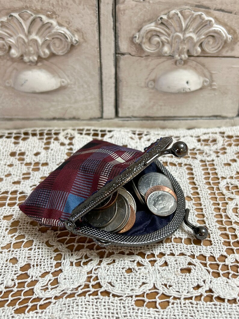 Coin Purse, Upcycled Coin Purse, Silk Coin Purse image 3