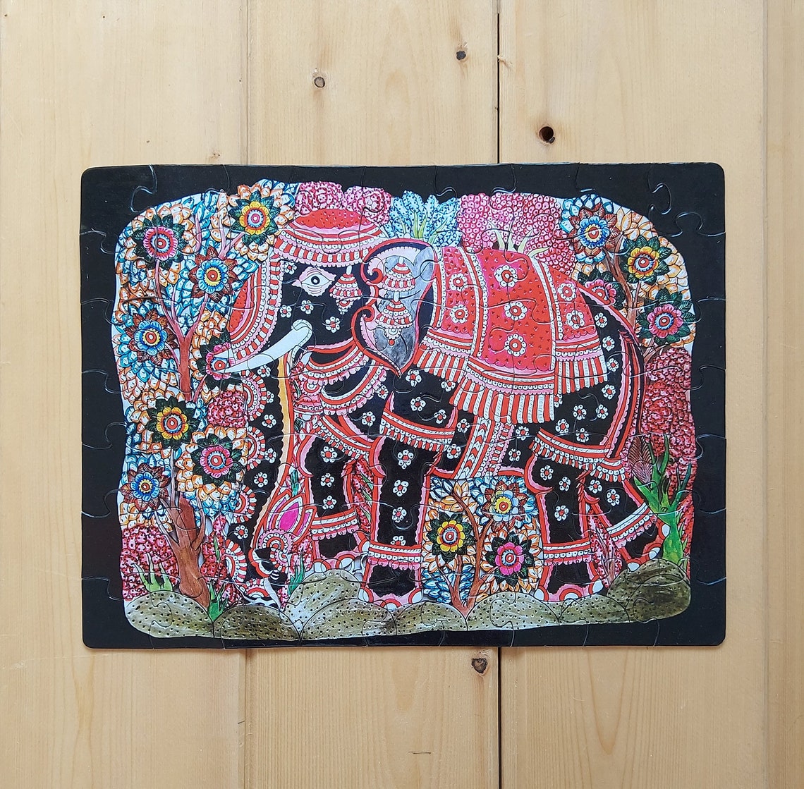 Jigsaw Puzzle 63 pieces Indian folk art Tholu Bommalata Etsy