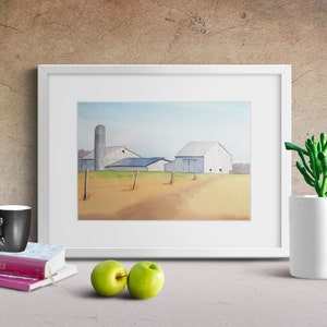 Pennsylvania Farm Watercolor Painting Rural Landscape Watercolor Painting Pennsylvania Farm Watercolor Print 画像 1