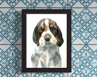 Custom Watercolor Pet Portrait: Dog Memorial Gift
