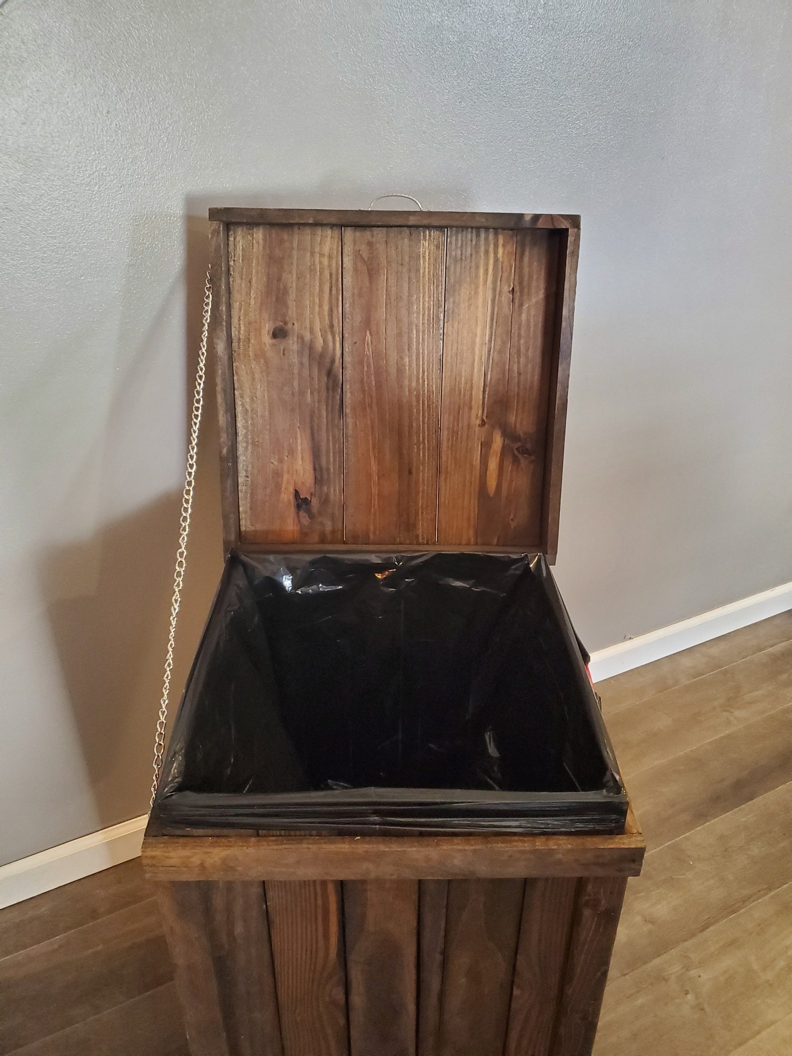 Rustic Wood Trash Can 30 Gallon Trash Bin Rustic Kitchen | Etsy