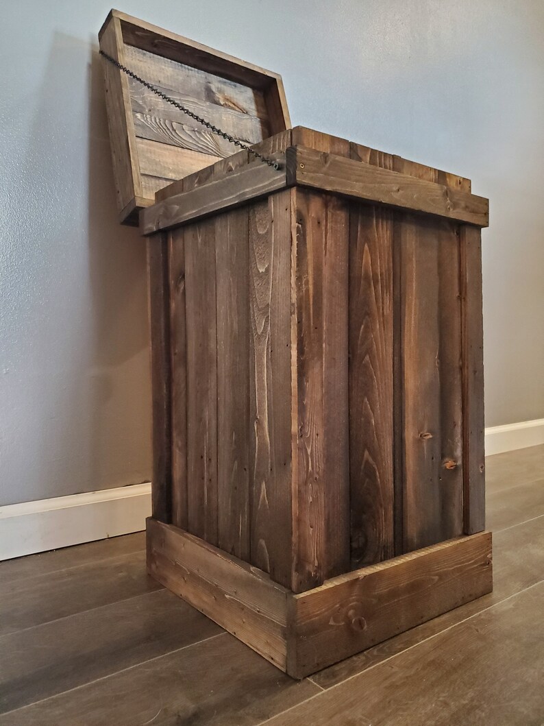 Kitchen Garbage Can Wood Garbage Can Dog Proof Trash Bin Etsy