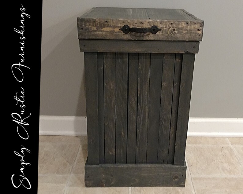 Wood Trash Bin Kitchen Trash Bin Kitchen Trash Container Etsy