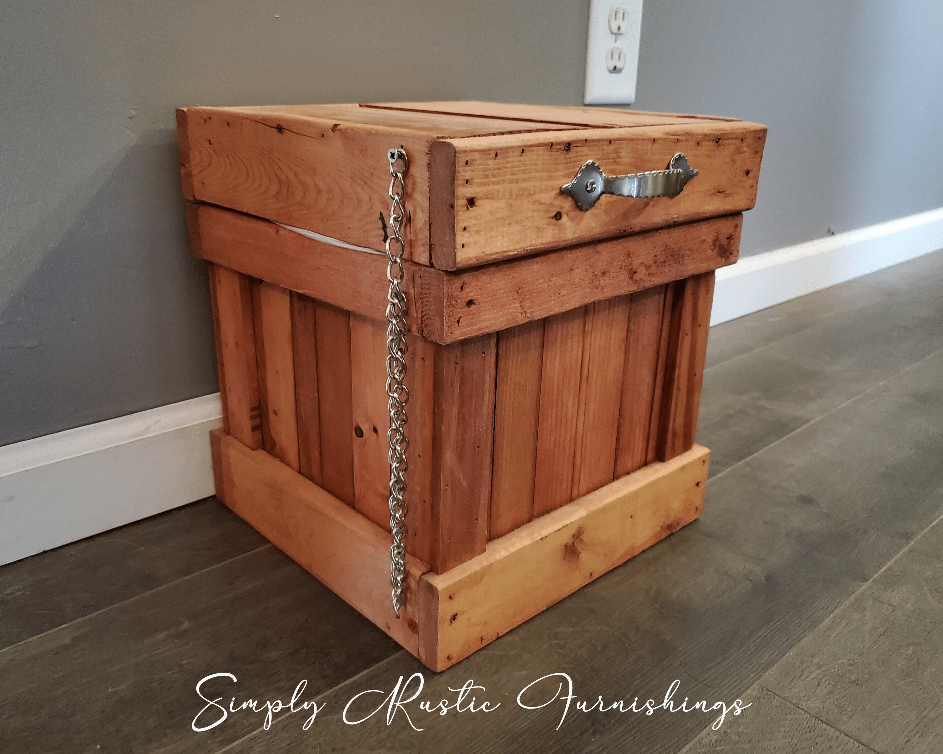 Rustic Bathroom Trash Can Bathroom Trash Bin 4 Gallon Trash Etsy