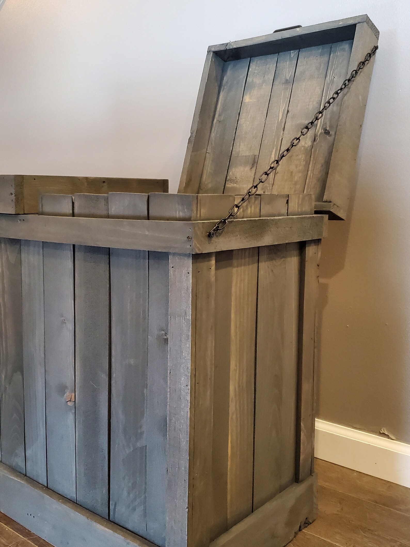 Double Laundry Hamper Wood Clothes Basket Wood Hamper Etsy