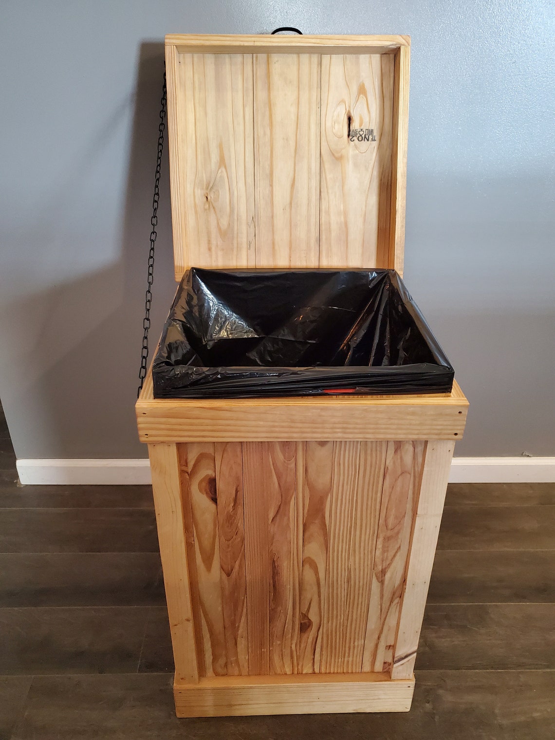 30 Gallon Trash Can Rustic Wood Trash Can Farmhouse Kitchen Etsy