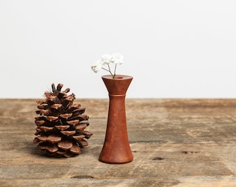 Sapele Twig Pot - Woodturned Bud Vase