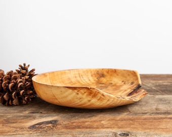 PRICE REDUCED Natural Edge Wood Bowl - Large Rustic Woodturned Mystery Wood Bowl