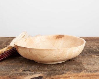 Sugar Maple Wood Bowl - Medium Size Woodturned Bowl in Sugar Maple Wood