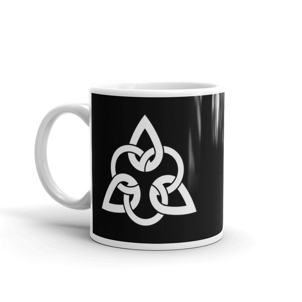 Celtic Tribal Black Coffee Mug Medieval Irish Ceramic Etsy