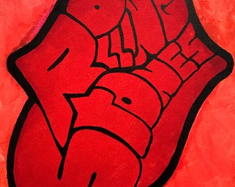 Rolling Stones - Tongue Logo | 11"x14" acrylic painting on canvas