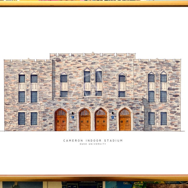 Duke University Art Print, Cameron Indoor Stadium Print, Duke University Cameron Stadium, Cameron Stadium Watercolor Print