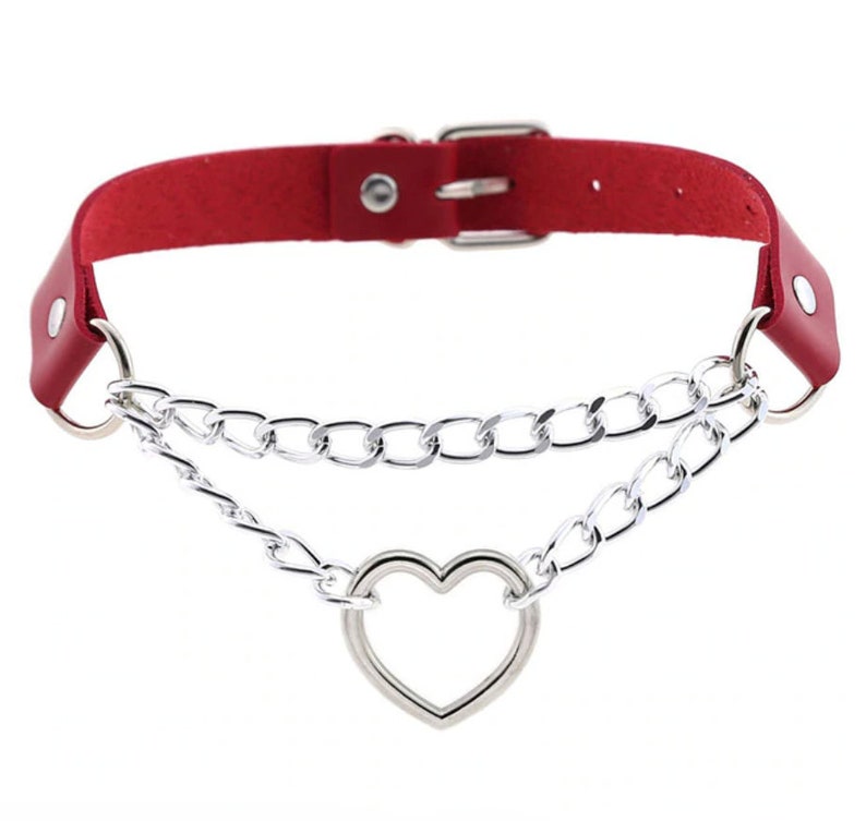 Cute Black Heart Choker Heart Collar Goth Choker Vegan Etsy