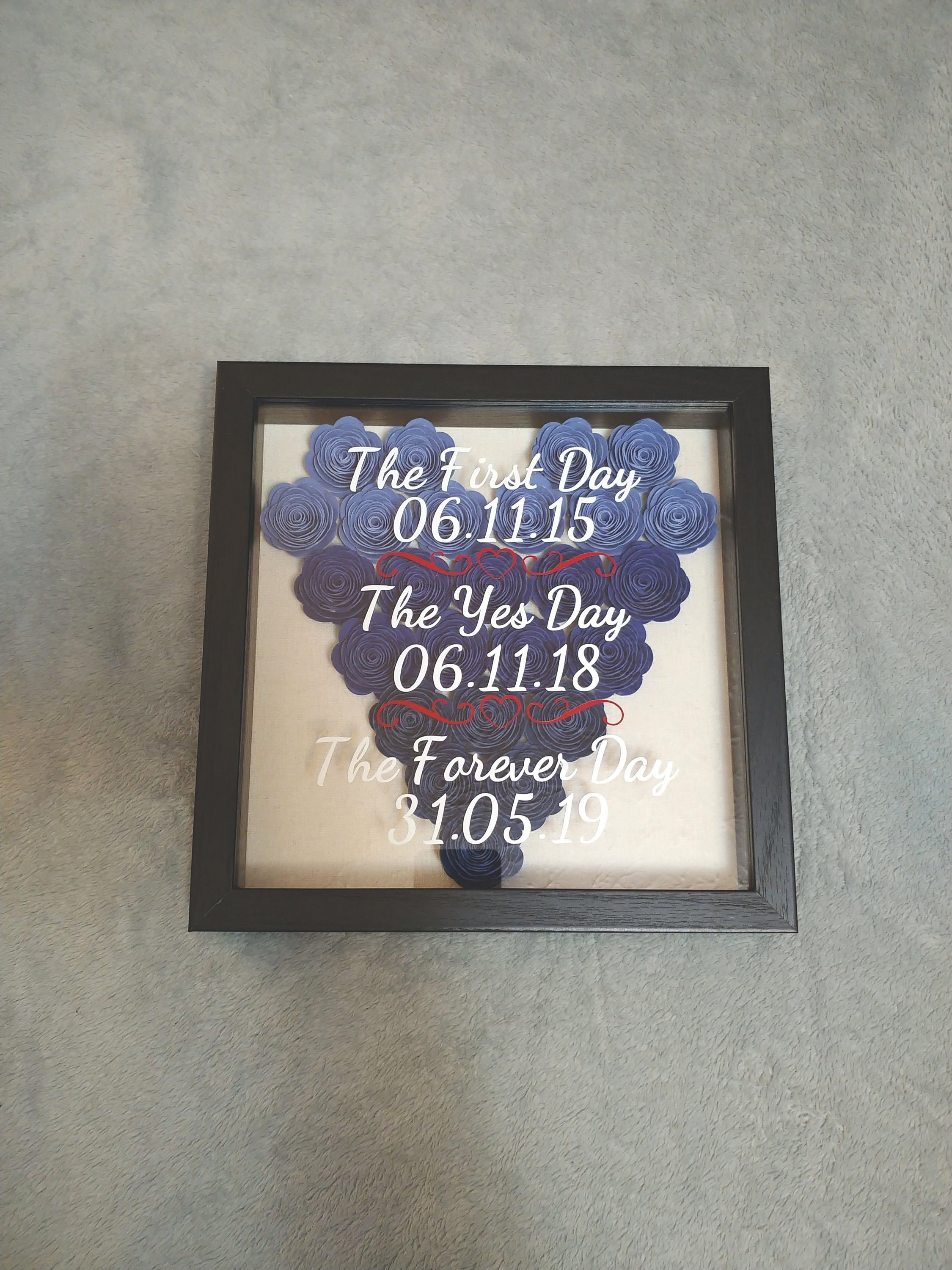 Anniversary Custom Shadow Box Special Dates Personalized Etsy