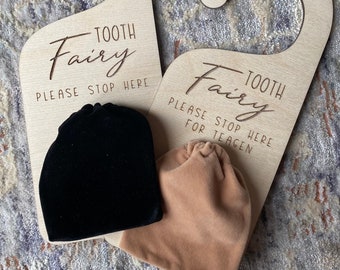 Tooth Fairy Door Hanger w/ Pouch | Personal Kids Room Decor