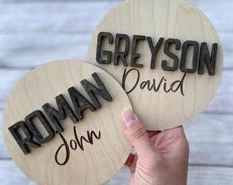 6" Round Wooden Name Signs