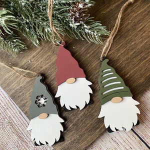 Gnome Trio Ornament Set | Christmas Tree Ornaments