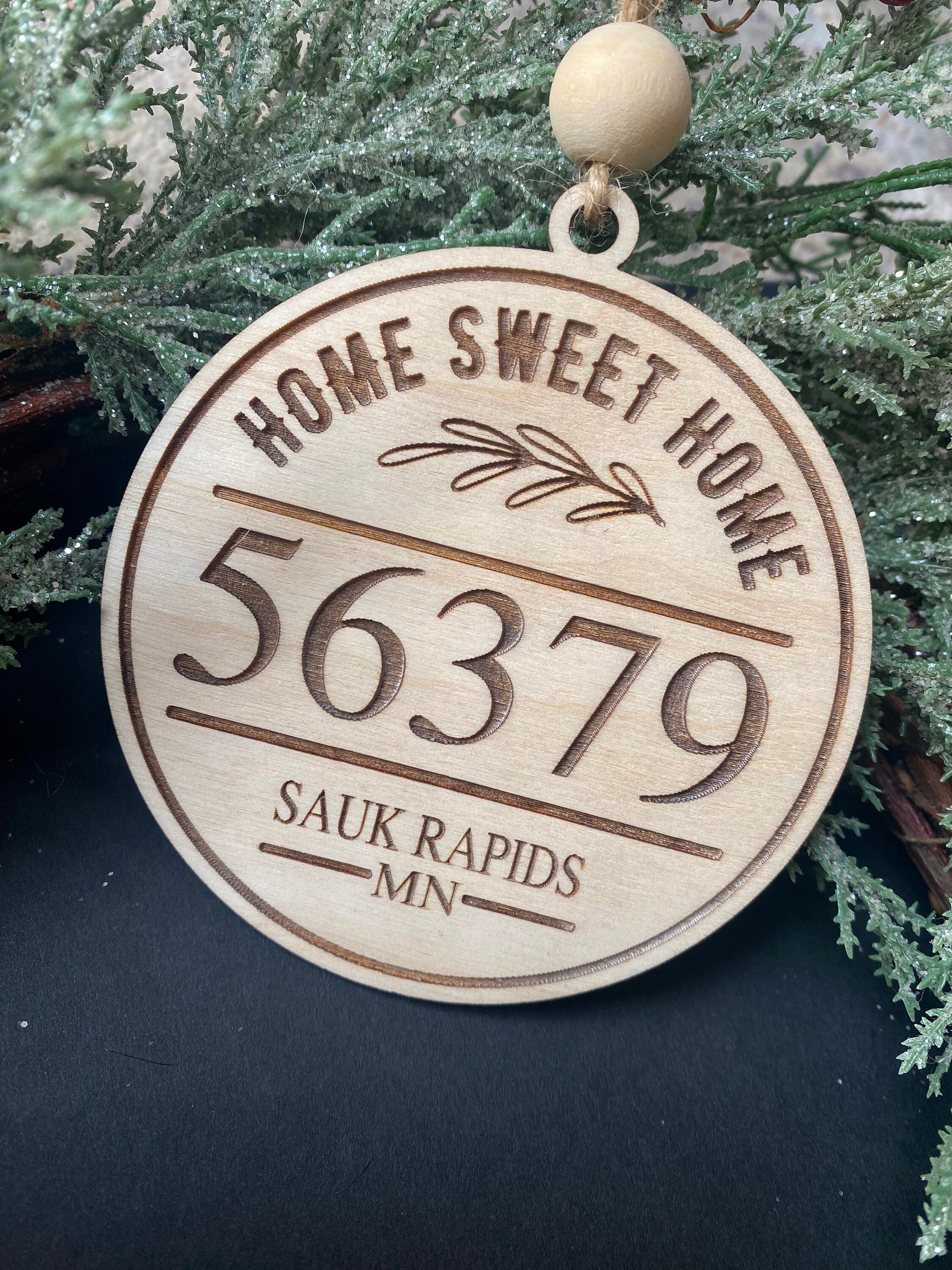 Custom Ornament Home Sweet Home Zip Code Christmas Ornament Etsy