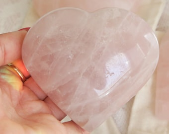 Large Rose Quartz Crystal | Charged Crystal | Love Crystal | Healing Crystal | Heart Carving | Heart Carving | Crystal Heart Carving |