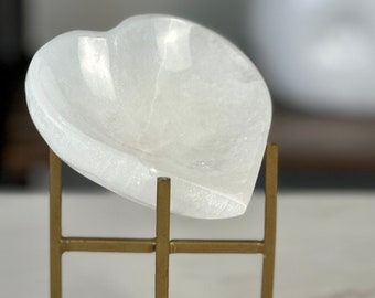 Selenite heart charging crystal bowl I Selenite crystal I "4x4x1" inches I Small heart shaped bowls