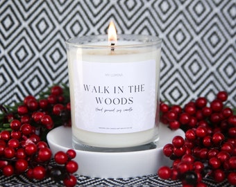 Winter Scented Soy Candle, Hand Poured Christmas Candle,  Clove Essential Oil Fir Needle and Pine Scent, Christmas Scent