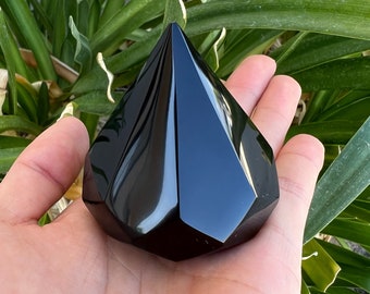 Black Obsidian Crystal Extractor | Polished Natural Crystal Chakra Extractor | Black Obsidian Crystal | Healing Crystal |Stress Reliever