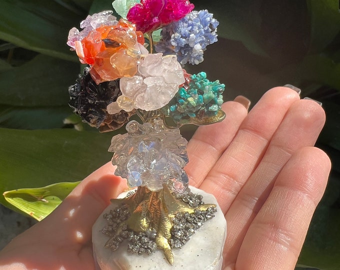 Tree of Life Mini Crystal Tree |Gemstone Tree Decor | Gift for Home | Tree Life Decor | Good fortune and prosperity | Gemstone Decoration