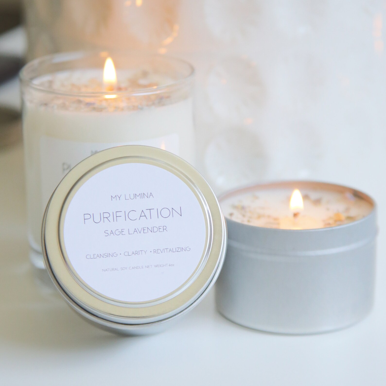 Handmade Aromatic Candle With Lavender Sage Fragrance Etsy