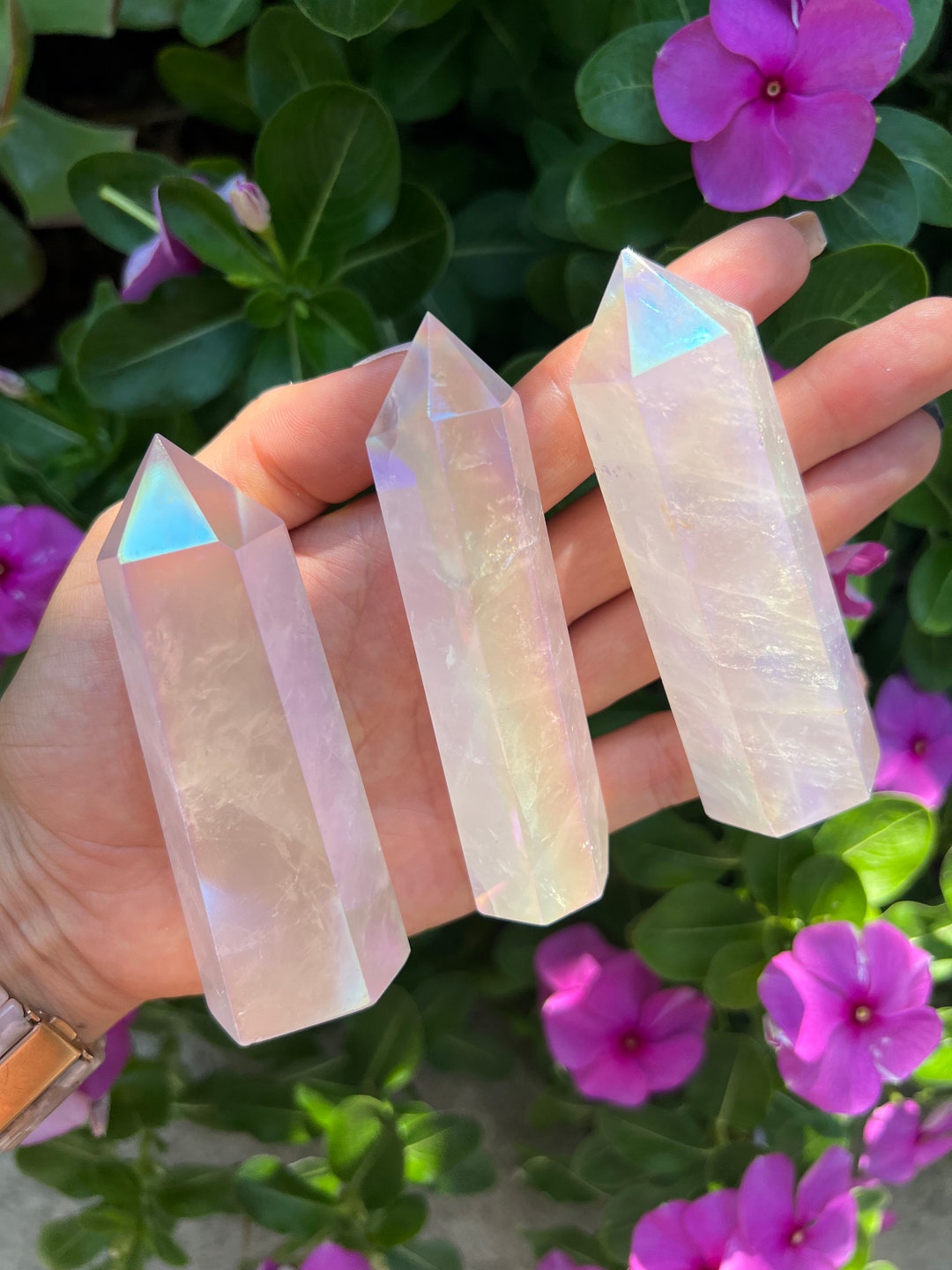 Pink Aura Quartz Tower Crystal Healing Love Crystal Pink Etsy