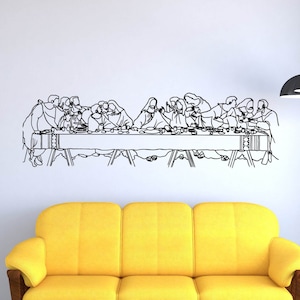 Last Supper Metal Wall Art, Leonardo Da Vinci, Large Metal Wall Art, Christian Home Decor, Minimalist Wall Art,